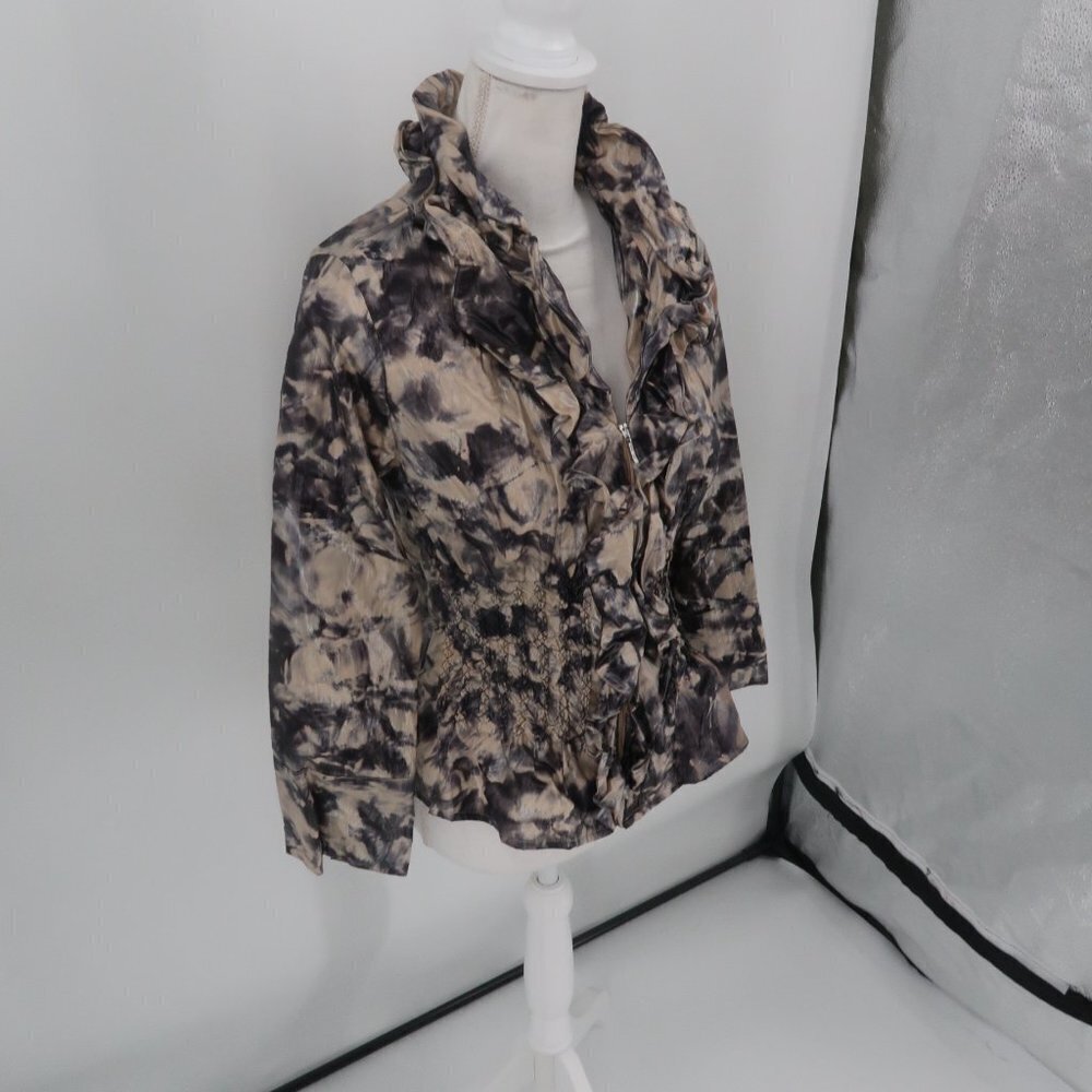 Jerry T Tie Dye Style Ruffled Jacket Size Small - Picture 4 of 9